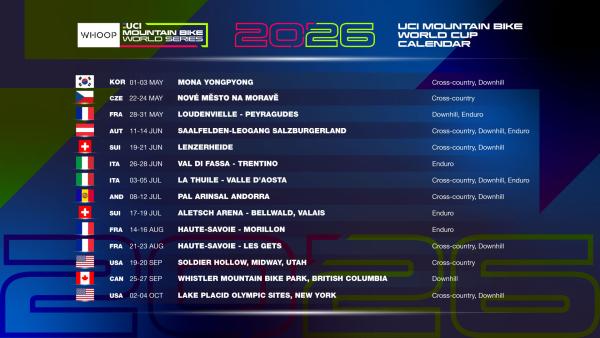 WHOOP UCI Mountain Bike World Series 2026 Calendar ...